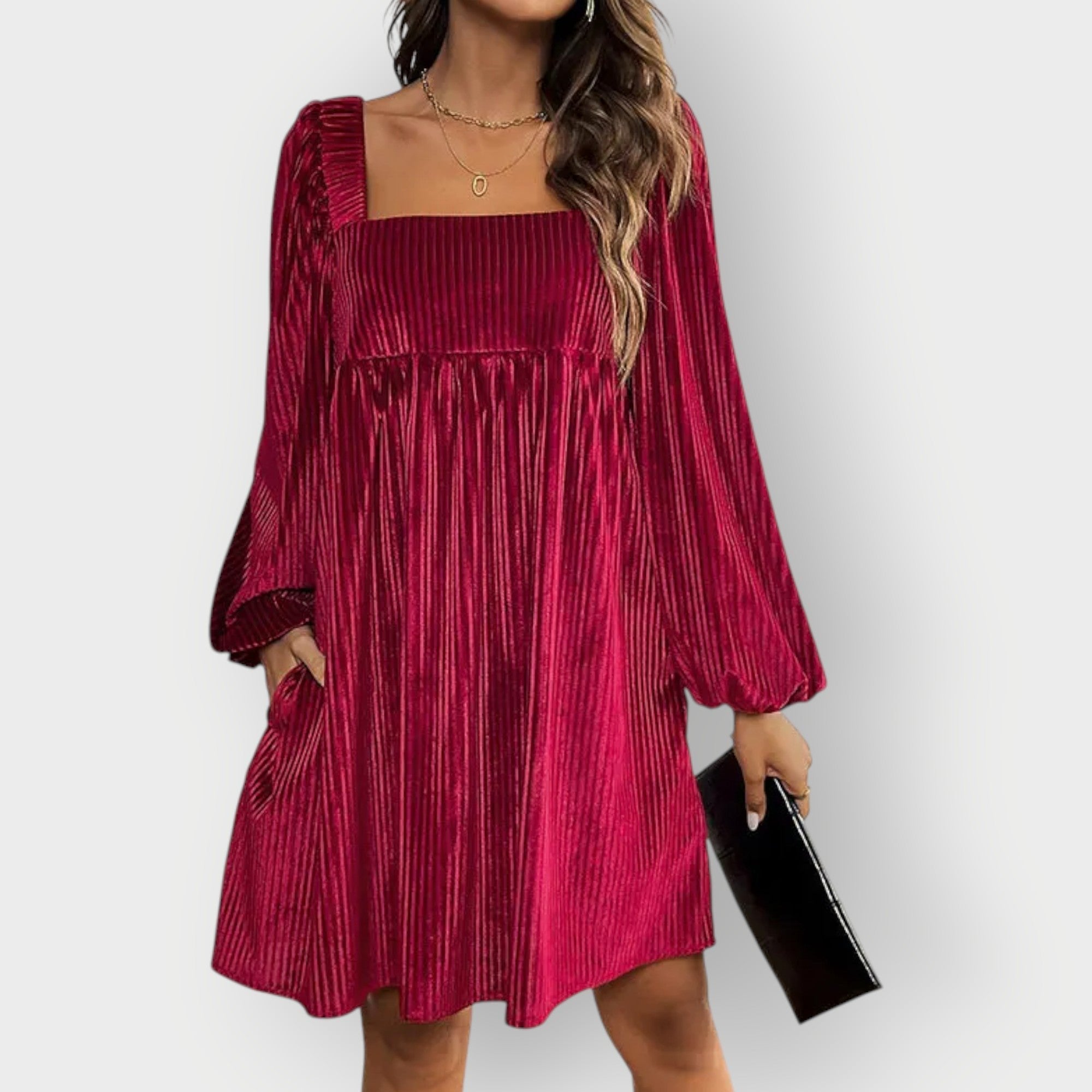 Women's Pleated Party Mini Dress