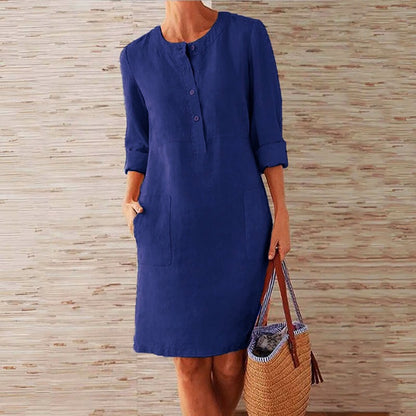Casual Shift Dress - Blue