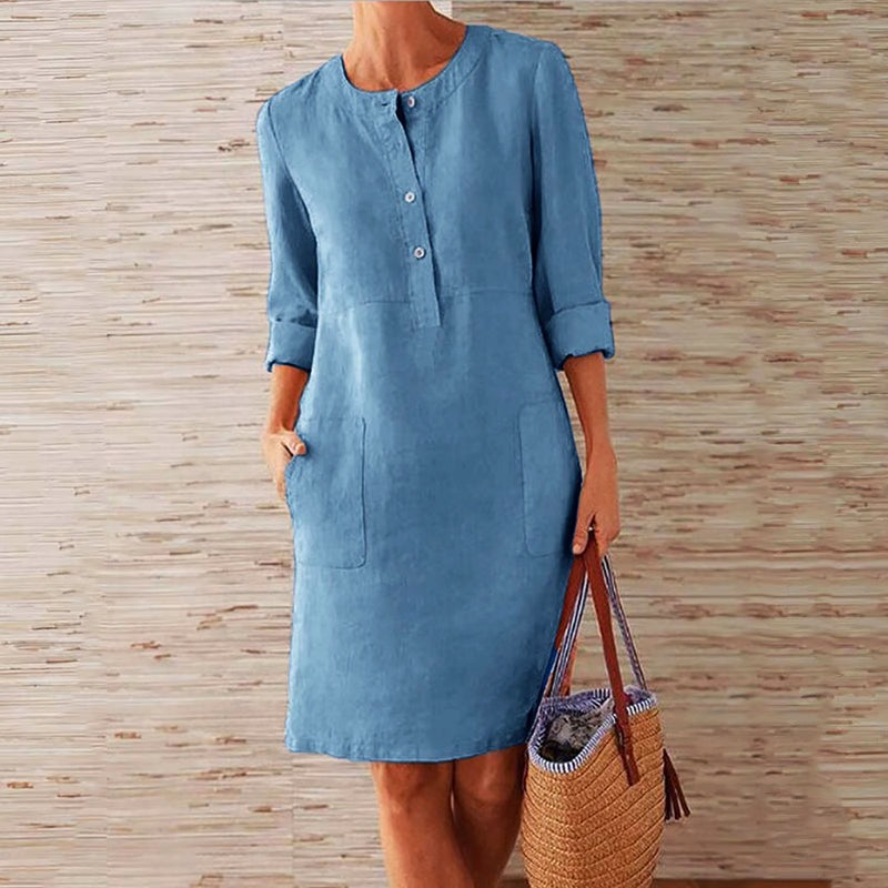 Casual Shift Dress - Light Blue