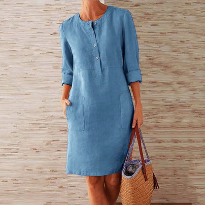 Casual Shift Dress - Light Blue