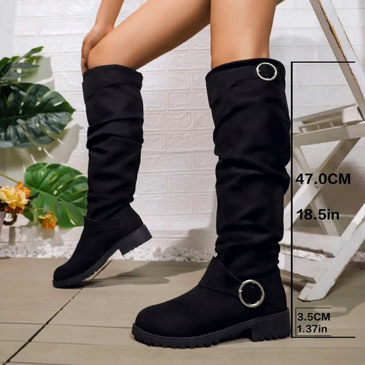 Knee High Riding Boots - Black