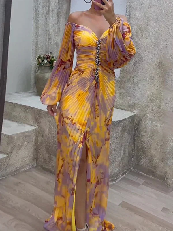 Off Shoulder Floral Maxi Dress