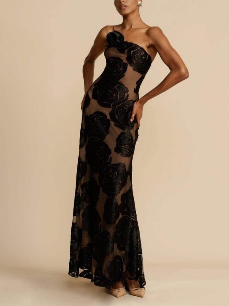 Strapless Floral Maxi Dress