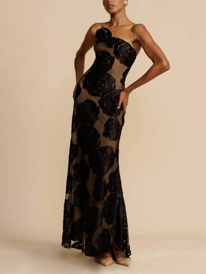Strapless Floral Maxi Dress