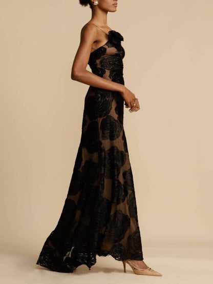 Strapless Floral Maxi Dress
