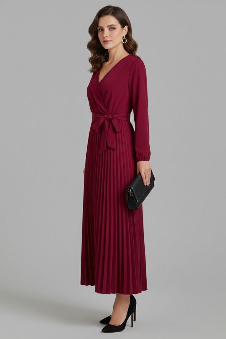 Wedding Guest Pleated Midi Dress