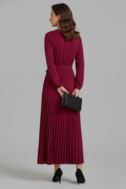 Wedding Guest Pleated Midi Dress