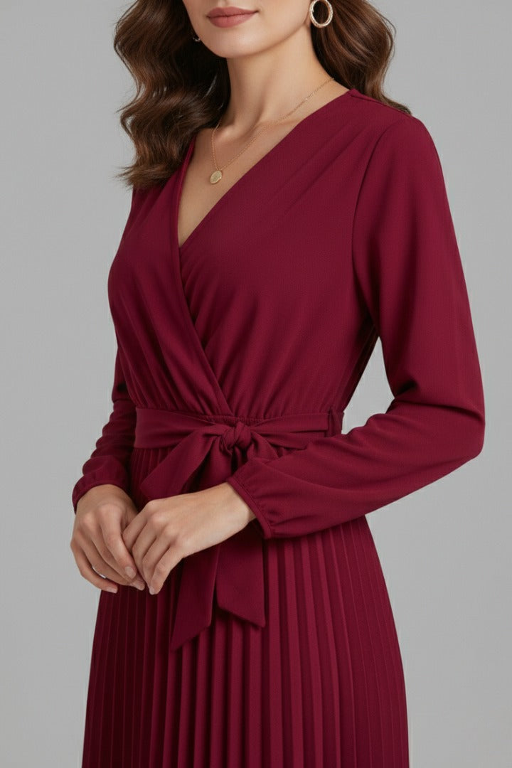 Wedding Guest Pleated Midi Dress