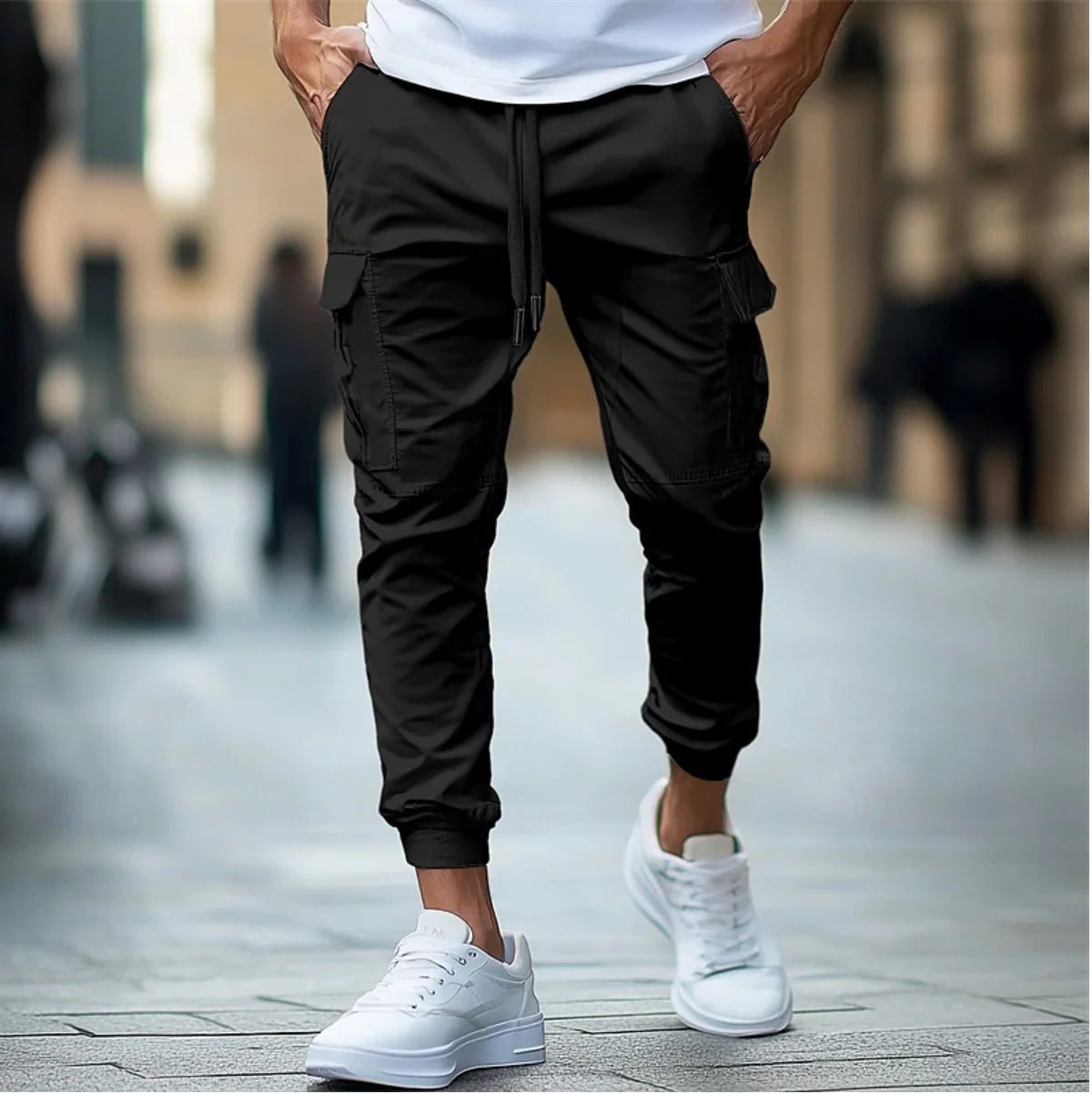 Men's Cargo Jogger Pants - Black