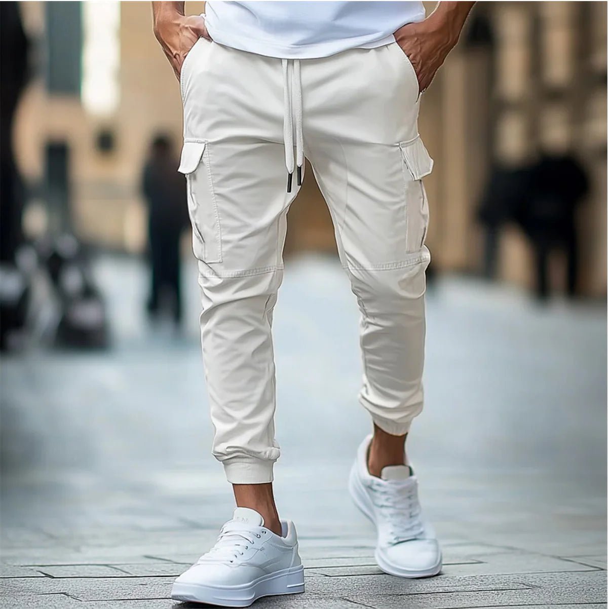Men's Cargo Jogger Pants - Beige