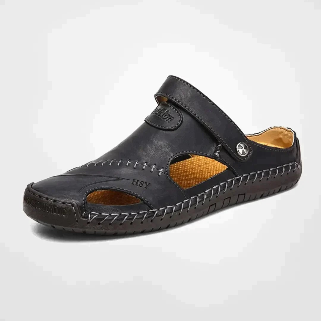 Closed Toe Fisherman Sandals - Black