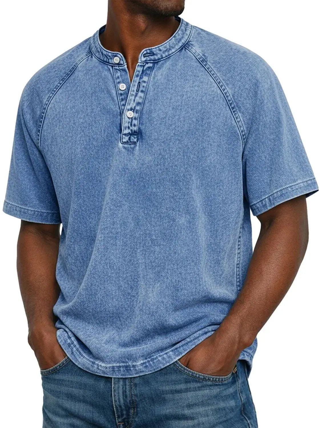 Men's Henley T-Shirt - Blue