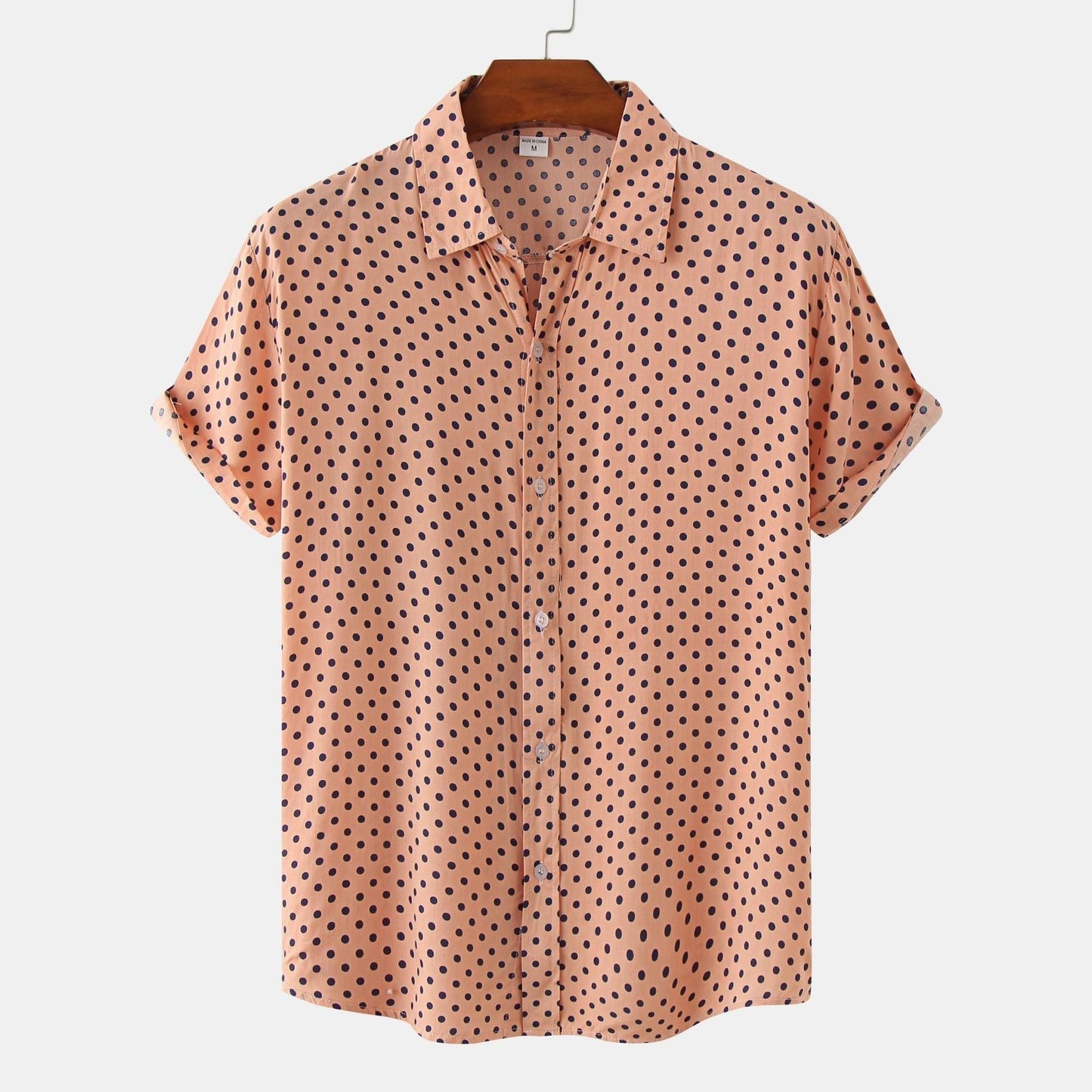 Polka Dot Short Sleeve Shirt - Pink