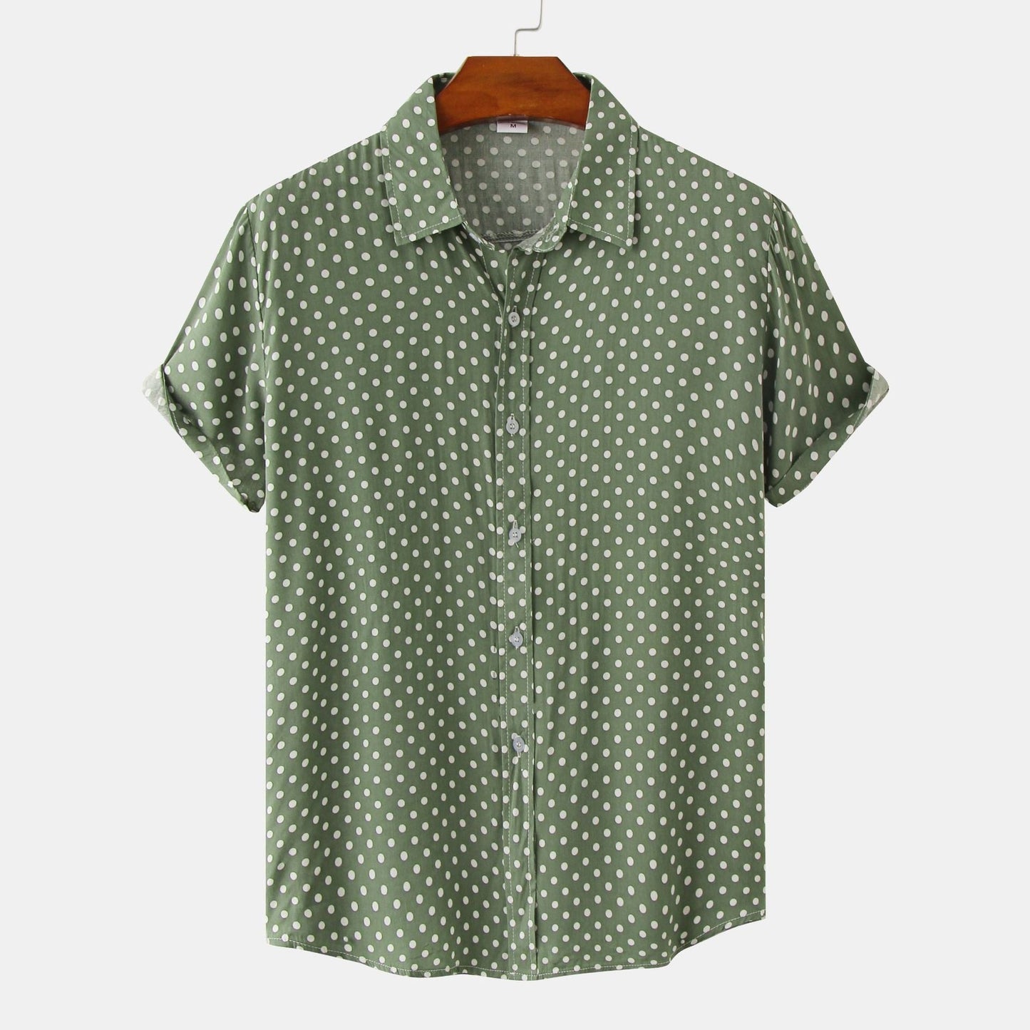 Polka Dot Short Sleeve Shirt - Green