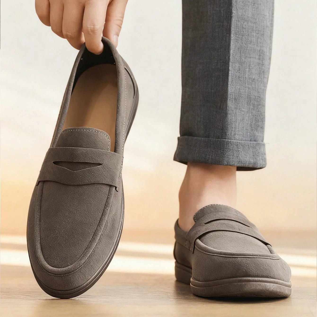 Men's Suede Penny Loafers