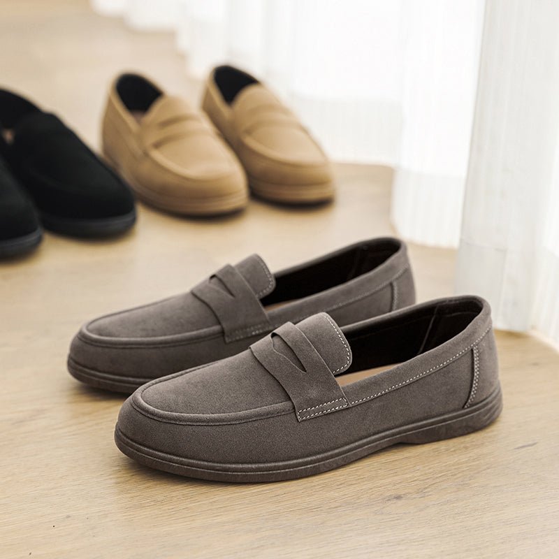 Men's Suede Penny Loafers - Gray