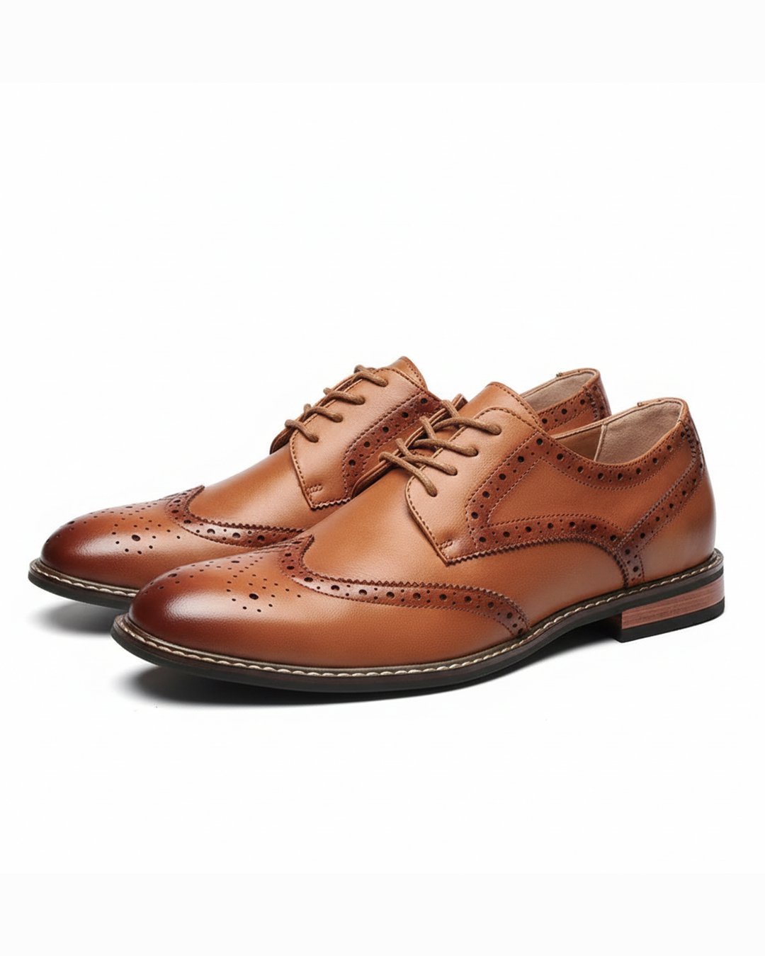 Men's Wingtip Brogue Oxford Shoes - Sand