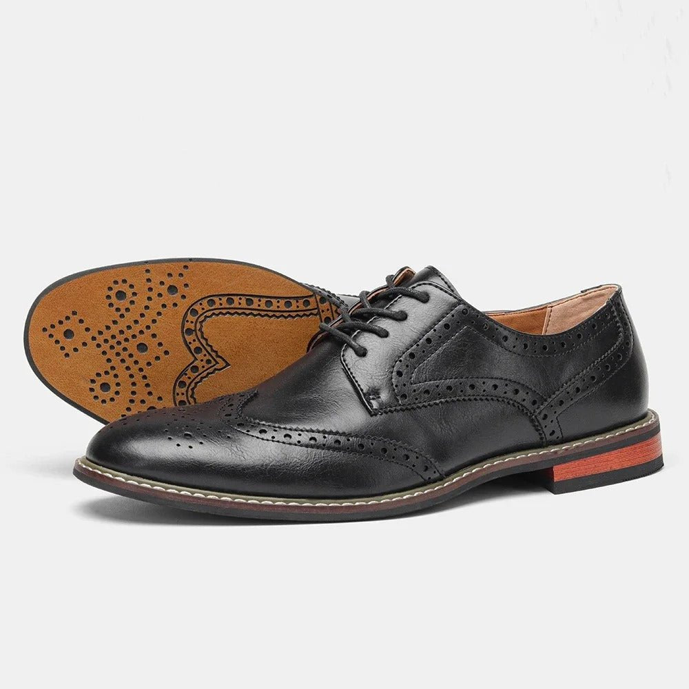 Men's Wingtip Brogue Oxford Shoes - Black